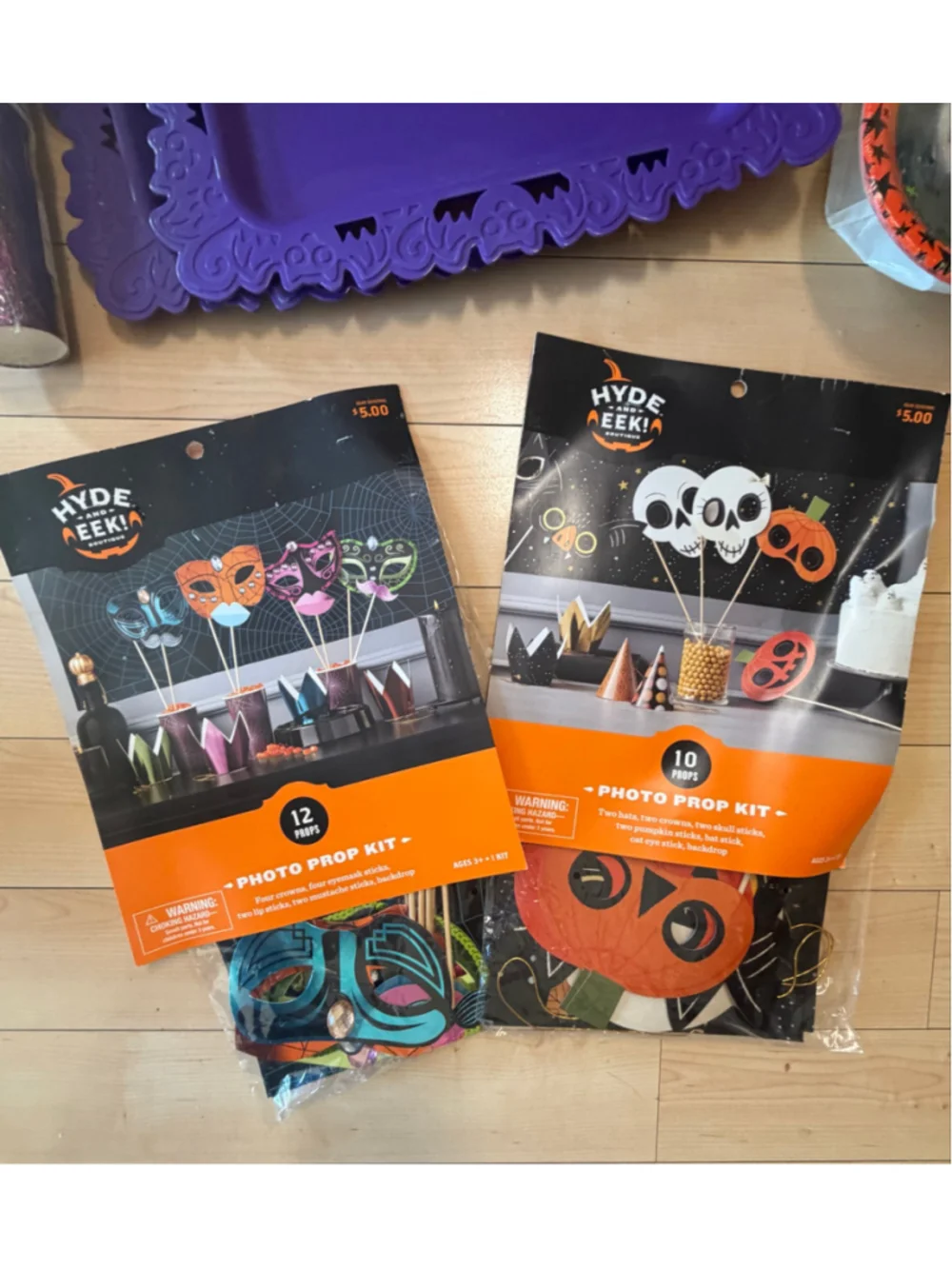 Halloween Party Decor Supplies Lot Plates Cups Photo Props Trays Tablecloth